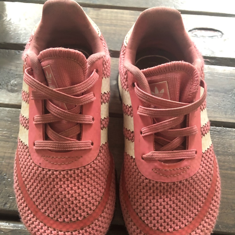 adidas Slip on Pink 3 stripes Toddler size 8